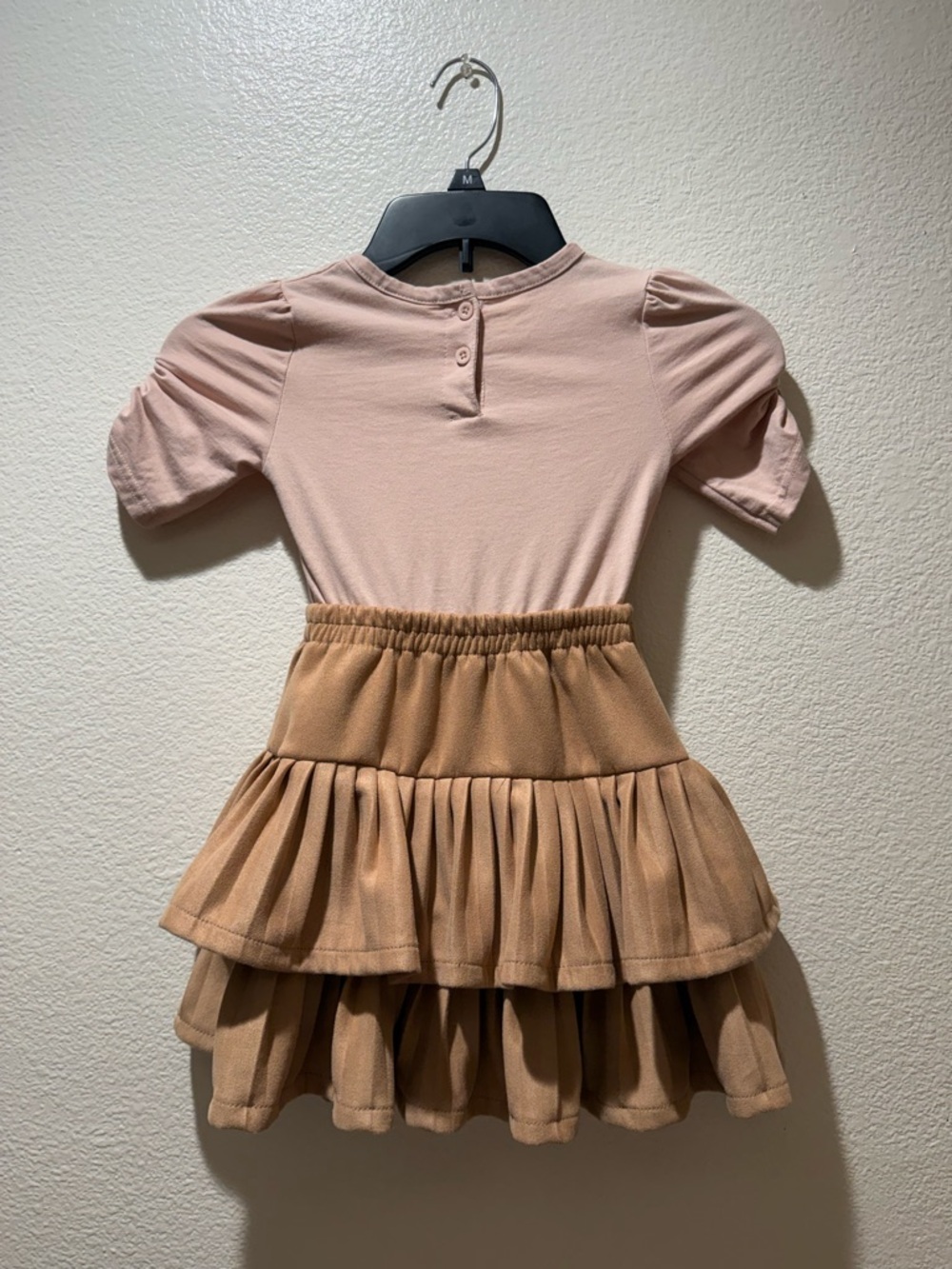 Little Lass Tan Top Tiered Brown Skirt With Boot Graphic Size 4T - Picture 3 of 9